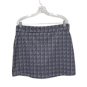 Tournament Collection Womens Large L Skort Black White Check Plaid Tennis Golf